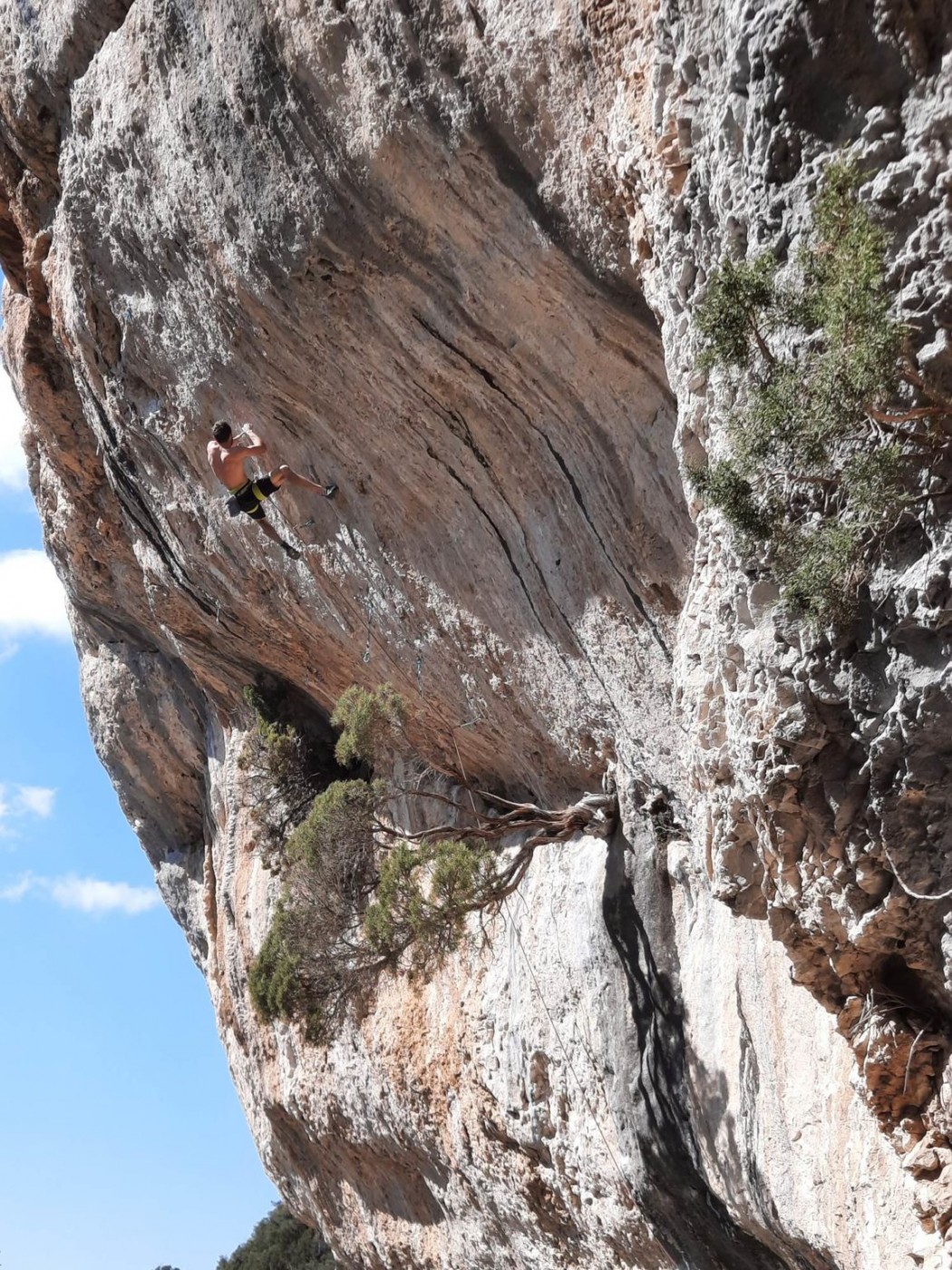 Mathieu Bouyoud making the fourth ascent of Le Cadafist.